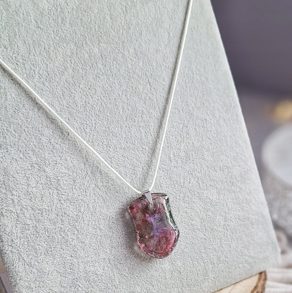 Handmade Resin Necklace – Petry Art, Reversible, 4–5 cm Pendant, 55 cm