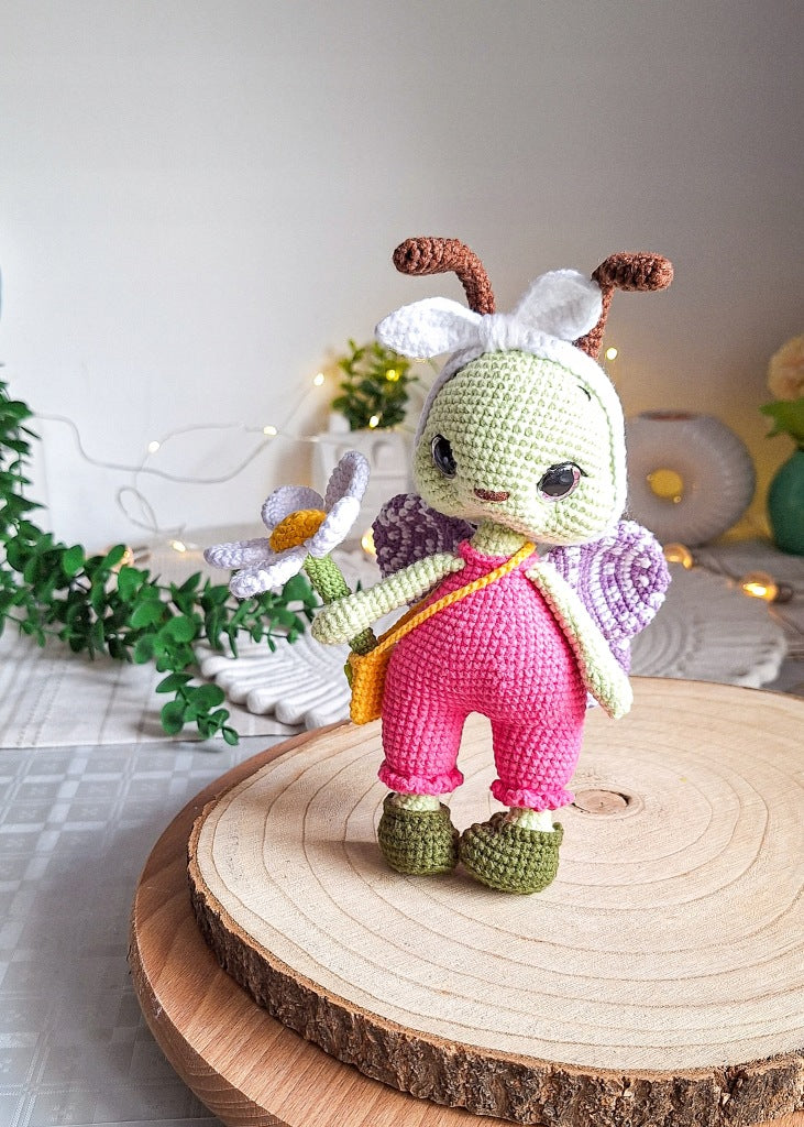 Crochet Butterfly Doll, 20 cm, Handmade Gift for a Child