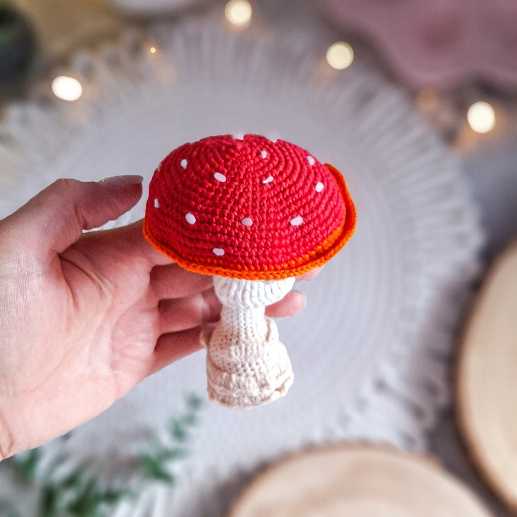 Handmade Crochet Toadstool Mushroom, Home Decoration
