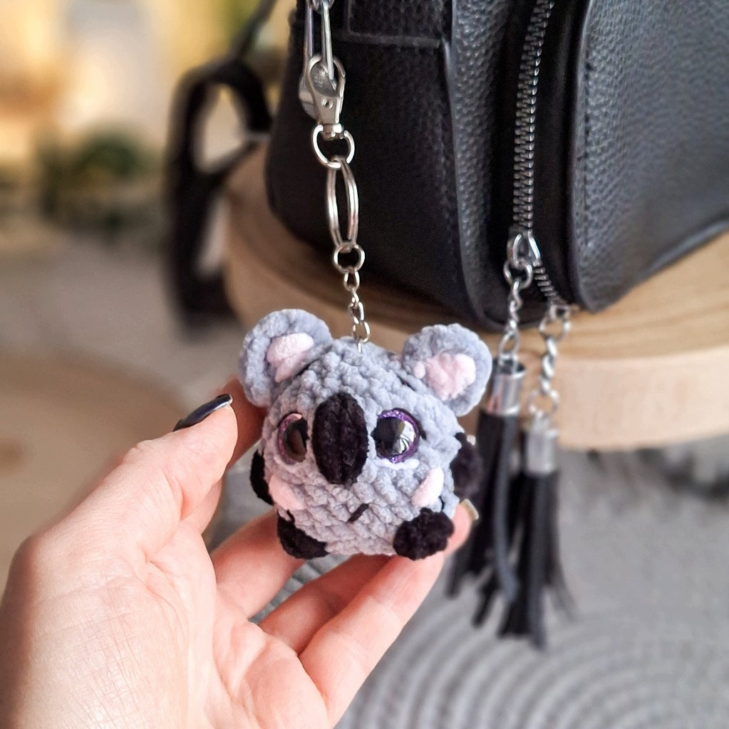 Koala Keychain, Handmade Plush Amigurumi, 14 cm, for Backpack or Keys