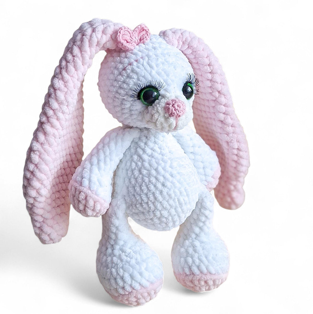 Crochet Bunny Plush, Long Ear Rabbit Toy, Amigurumi Bunny Doll, Stuffed Bunny, Nursery Decor, Baby Shower Gift