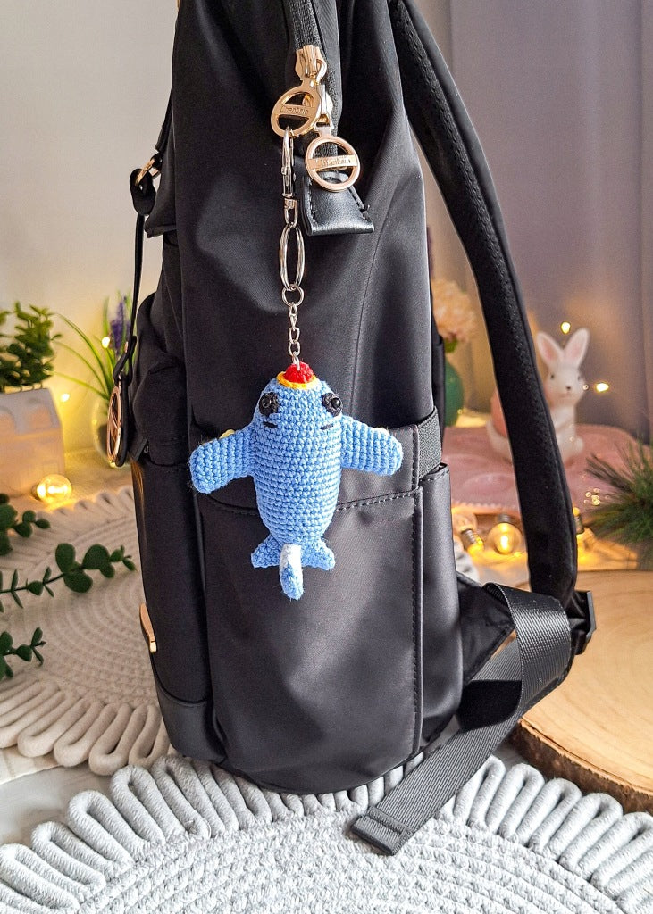 Airplane Keychain, 9 cm, Handmade Crochet, Cotton