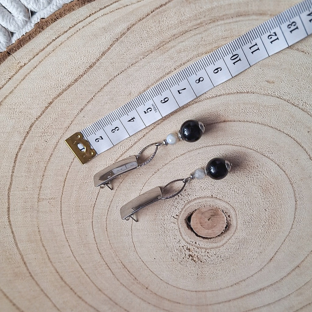 Geometric Agate Stud Earrings, Surgical Steel, Minimalist