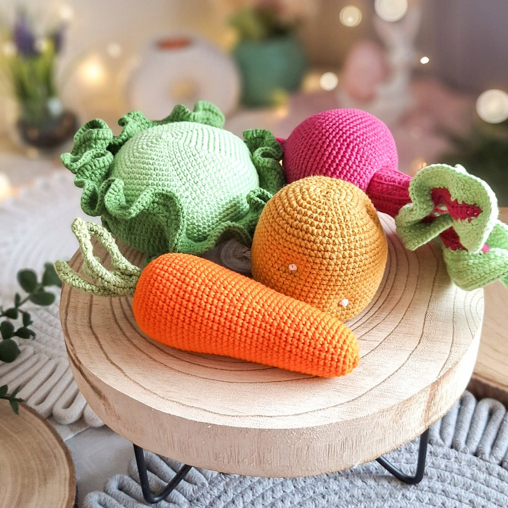 Crochet Vegetable Set, 4 pcs – Montessori Educational Toy