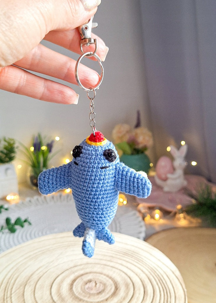 Airplane Keychain, 9 cm, Handmade Crochet, Cotton