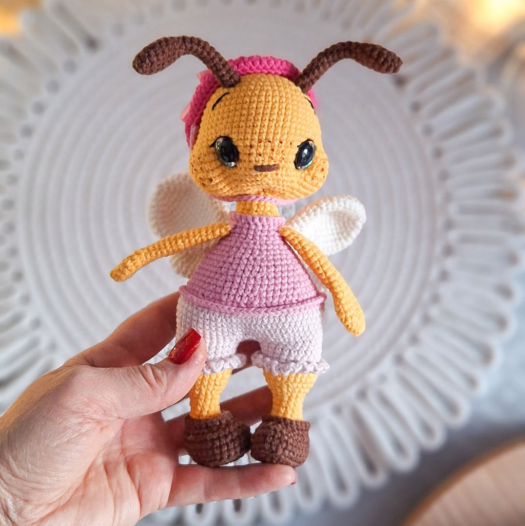 Crochet Bee Amigurumi in an Outfit – Handmade Decoration and Gift