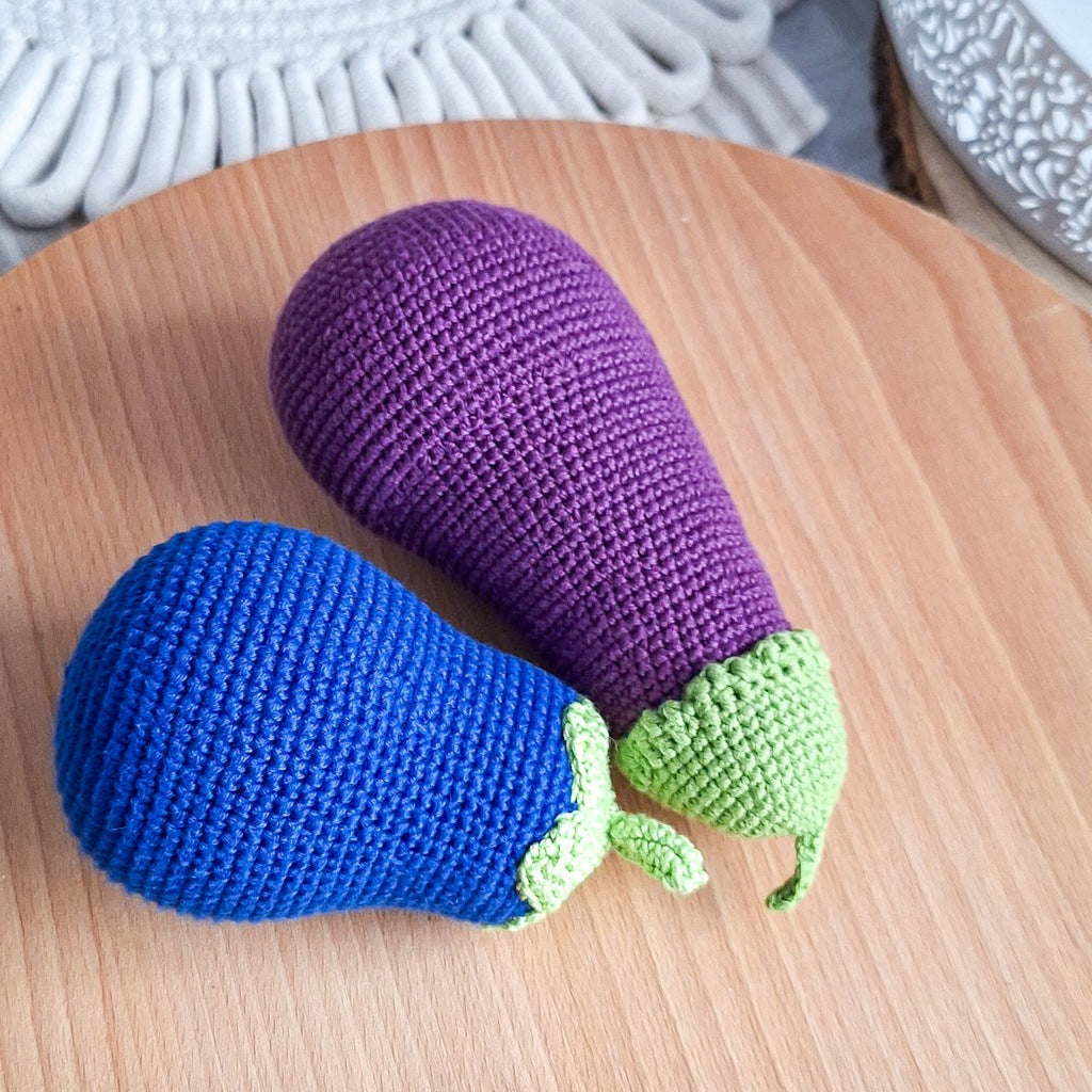 Crochet Eggplants, 2 pcs – Montessori Handmade Toy