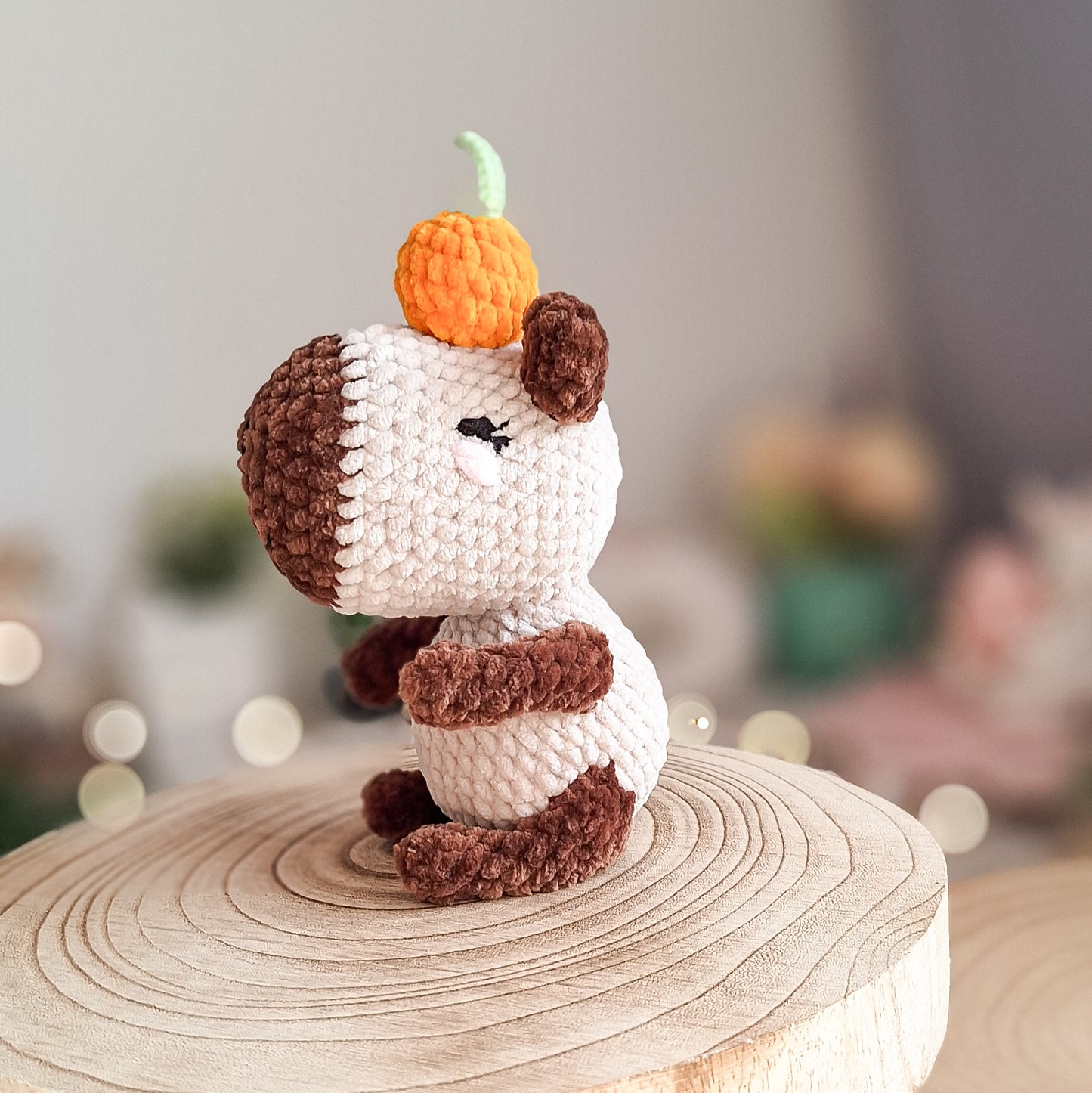 Capybara Plush Toy with Tangerine – Handmade Crochet Gift