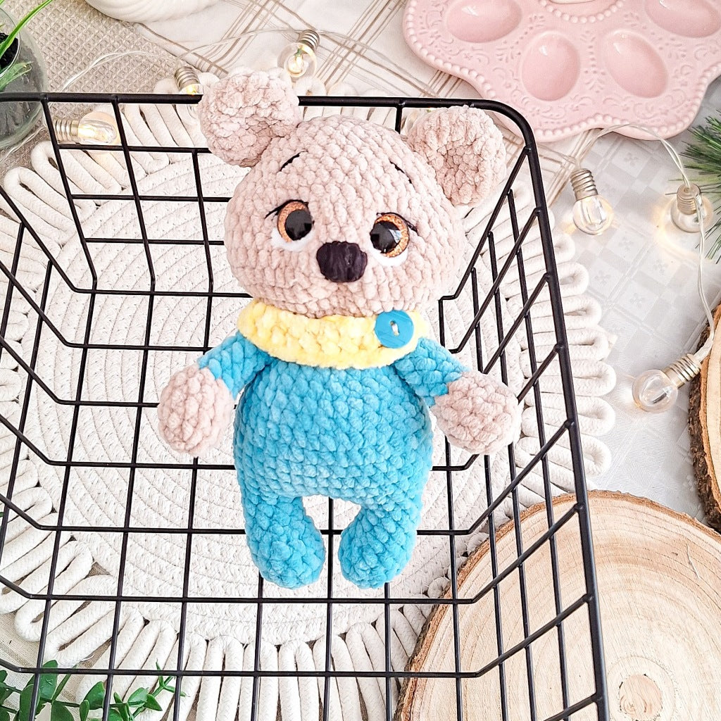 Crochet Teddy Bear Plush Toy, Handmade Amigurumi, 21 cm