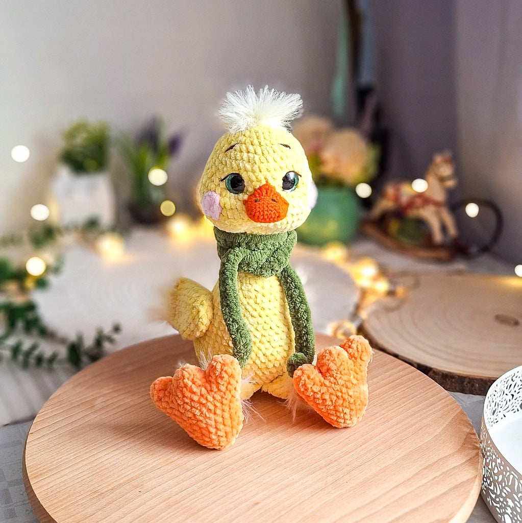 Plush Goose in a Scarf, 31 cm – Handmade Toy