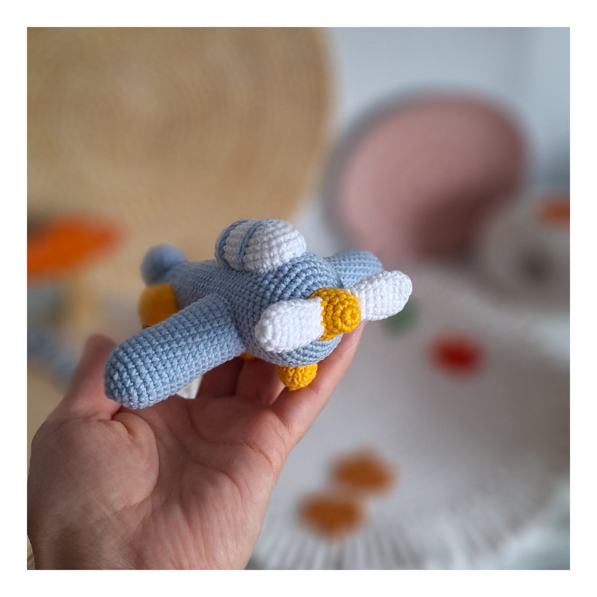 Crochet Airplane Plush Toy, Amigurumi Plane, Aviation Nursery Decor, Baby Shower Gift, Neutral Gift