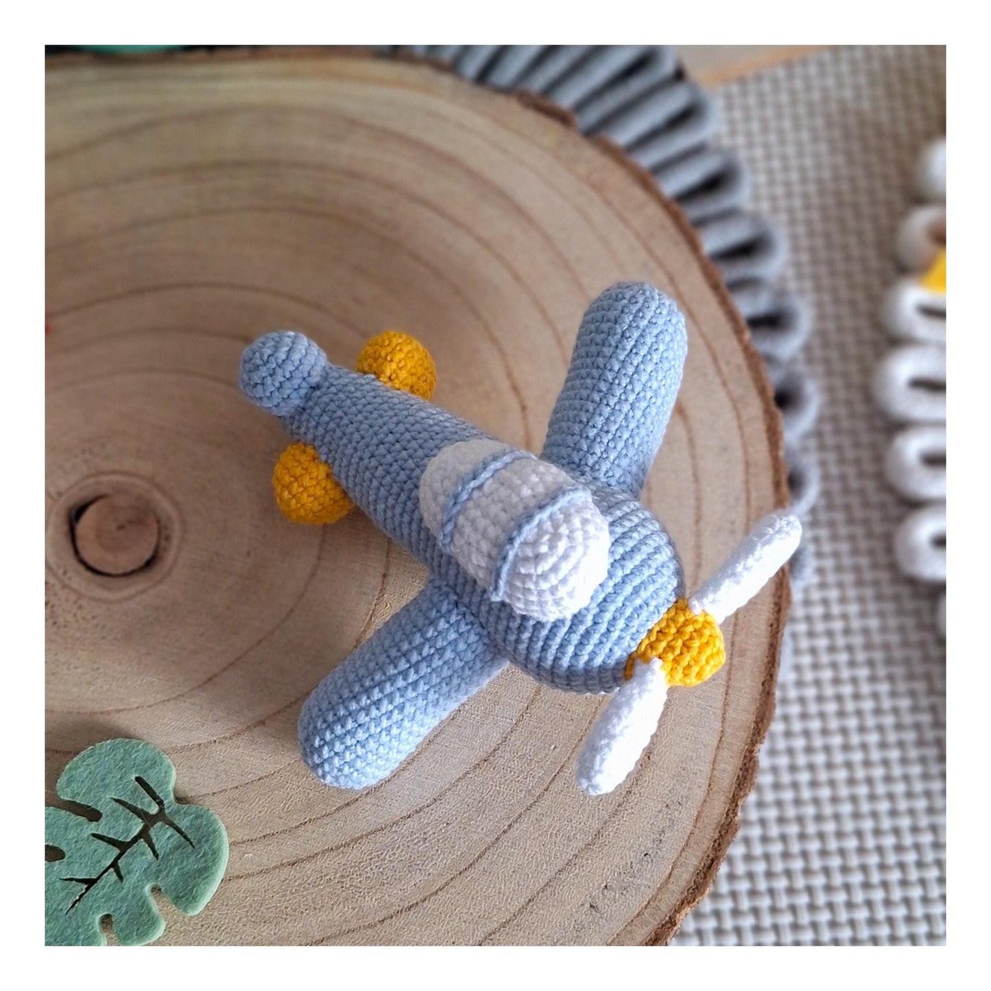 Mini crochet airplane gift for children and collectors