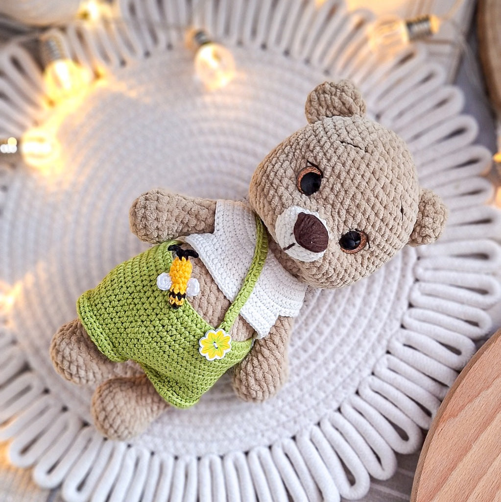 Crochet Teddy Bear, 25 cm, Handmade Plush Toy