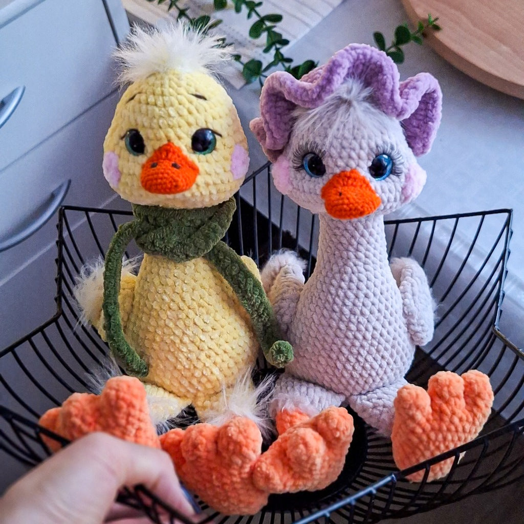 Plush Goose Toy, 30 cm, in a Hat, Handmade, Removable Hat