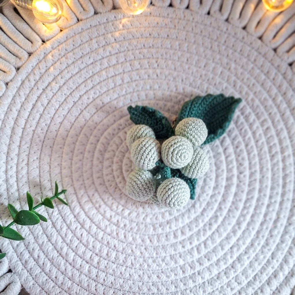 Green Grapes Keychain, Handmade Crochet, Cotton