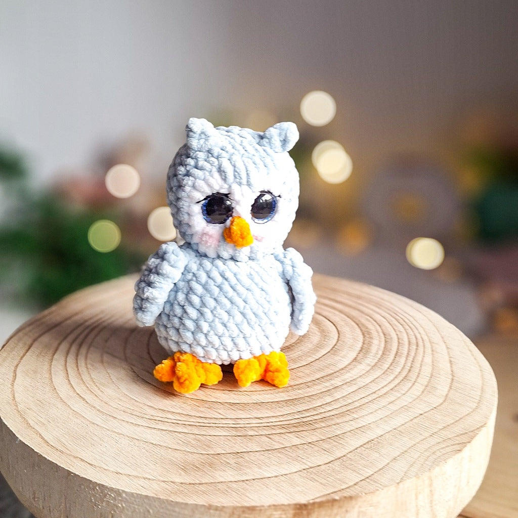 Mini Crochet Owl, Handmade Plush Owlet