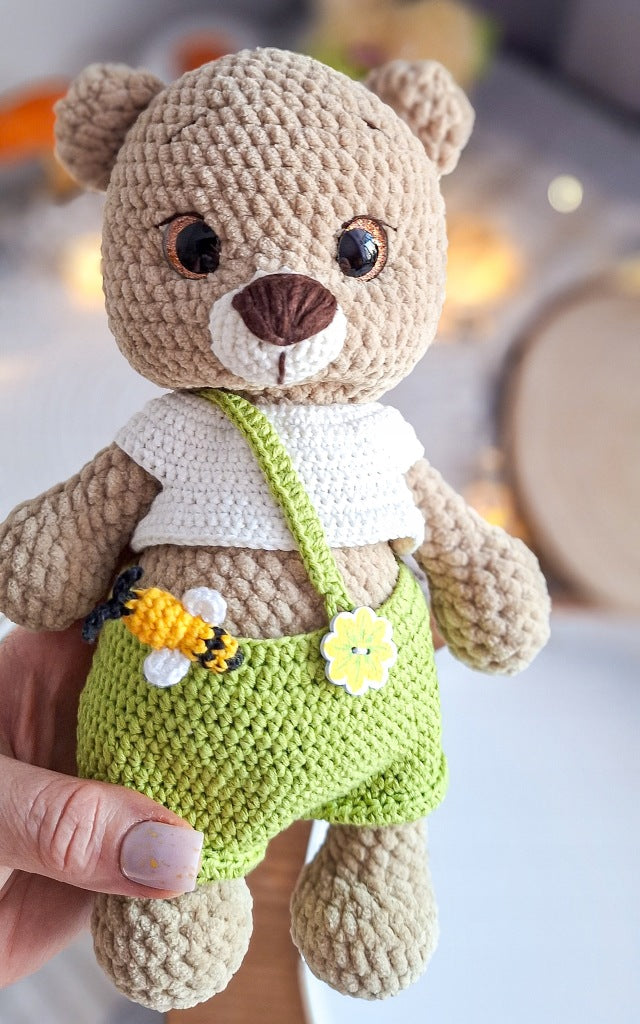 Crochet Teddy Bear, 25 cm, Handmade Plush Toy