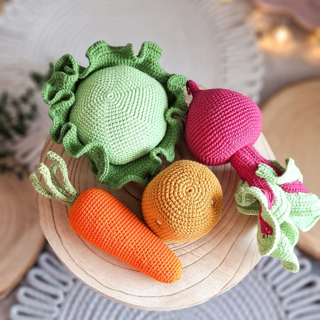 Crochet Vegetable Set, 4 pcs – Montessori Educational Toy