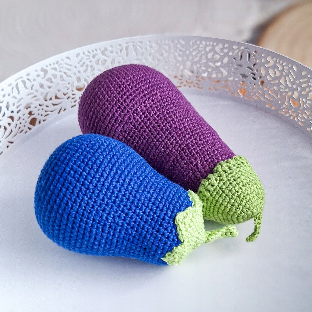 Crochet Eggplants, 2 pcs – Montessori Handmade Toy