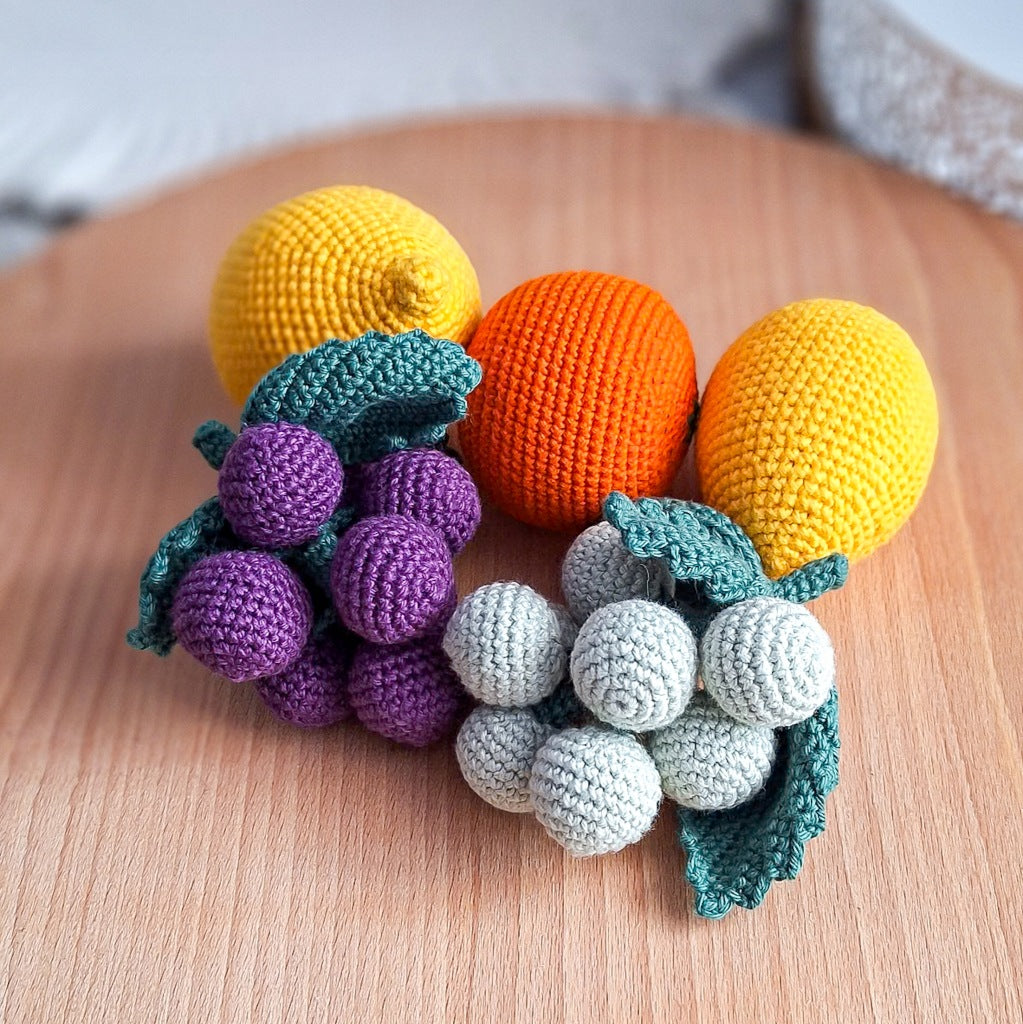 Crochet Montessori Fruit Set, Handmade, 5 Pieces, Cotton