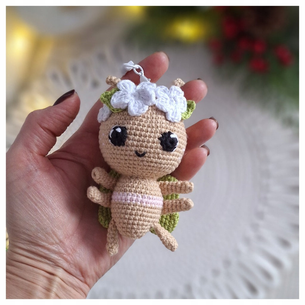 Butterfly Keychain, 8 cm, Handmade Crochet Amigurumi Toy