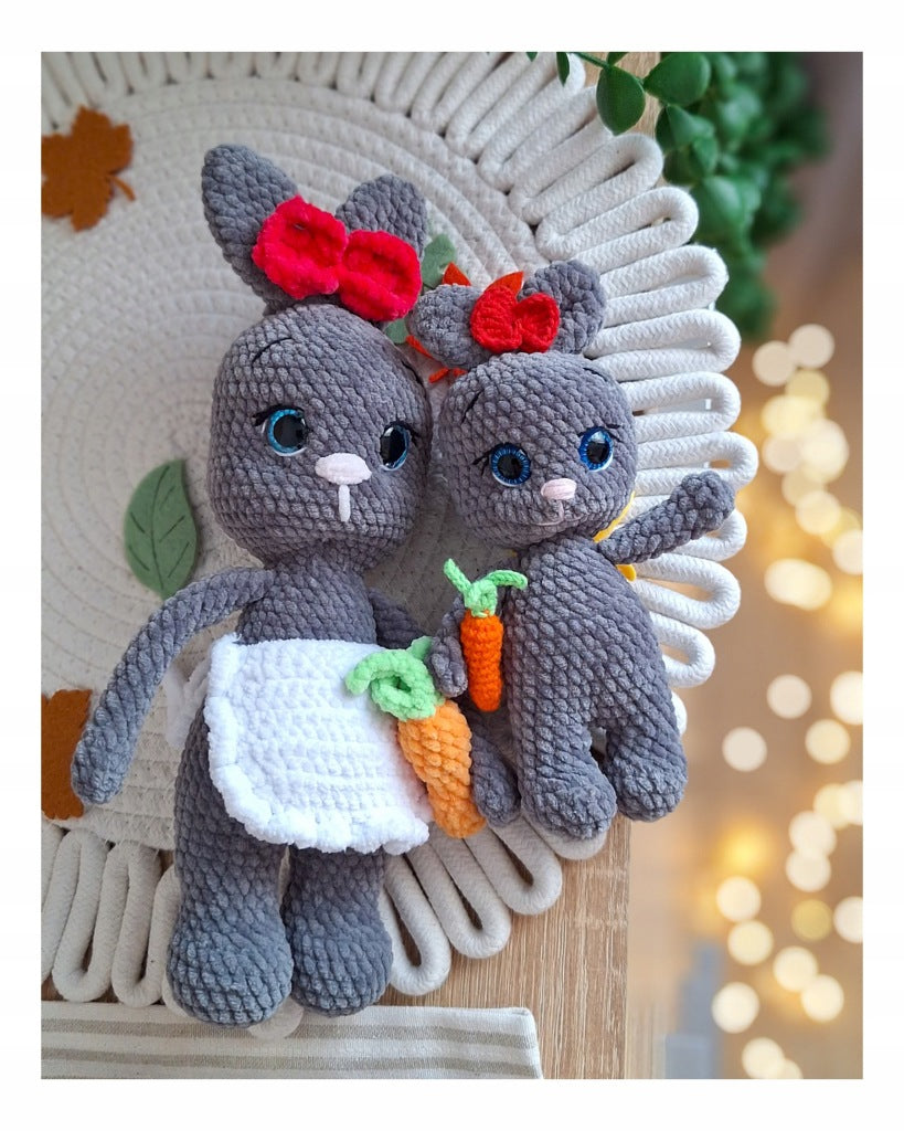 Crochet Bunny Set, Mom and Daughter, Handmade Toys