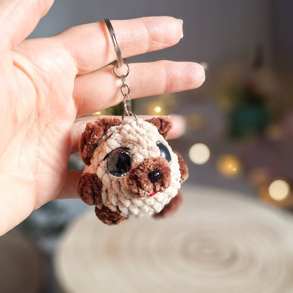 Puppy Keychain, 6 cm, Handmade Crochet Plush