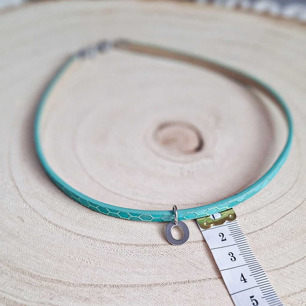 Letter O Choker, Personalized Necklace, Eco-Leather, Surgical Steel