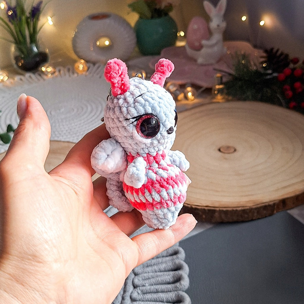 Crochet Butterfly Keychain, Handmade Plush Yarn Amigurumi