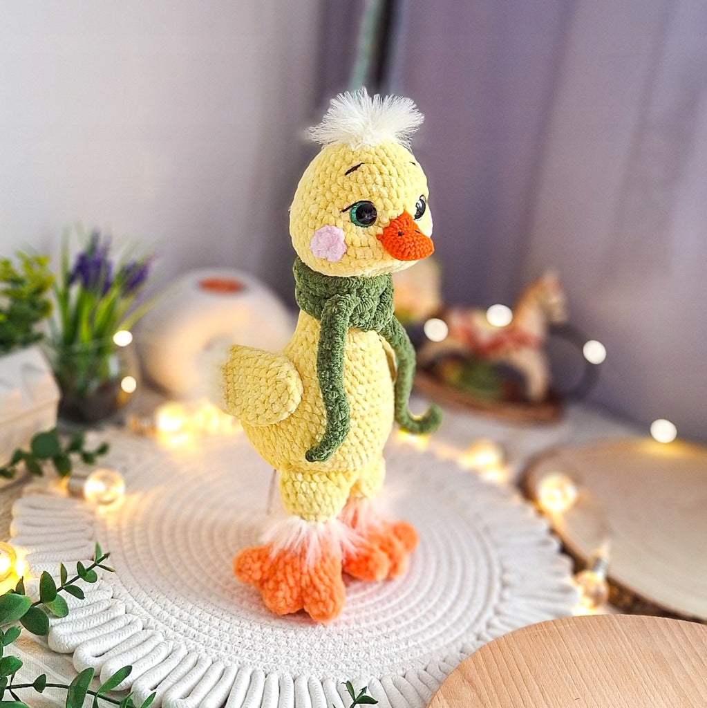 Plush Goose in a Scarf, 31 cm – Handmade Toy
