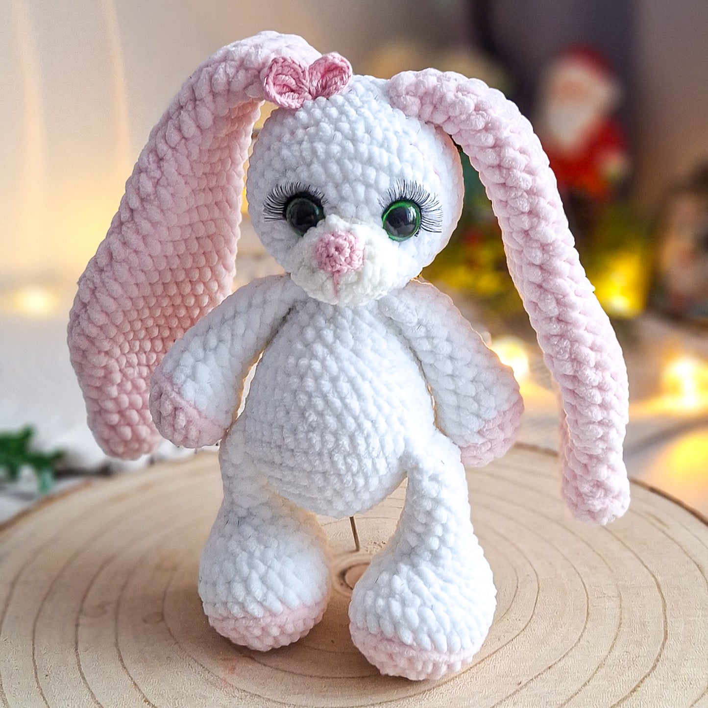 Long Eared Crochet Bunny Plush Toy | Handmade Amigurumi Rabbit