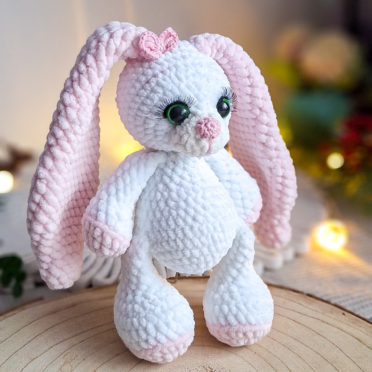 Long Eared Crochet Bunny Plush Toy | Handmade Amigurumi Rabbit