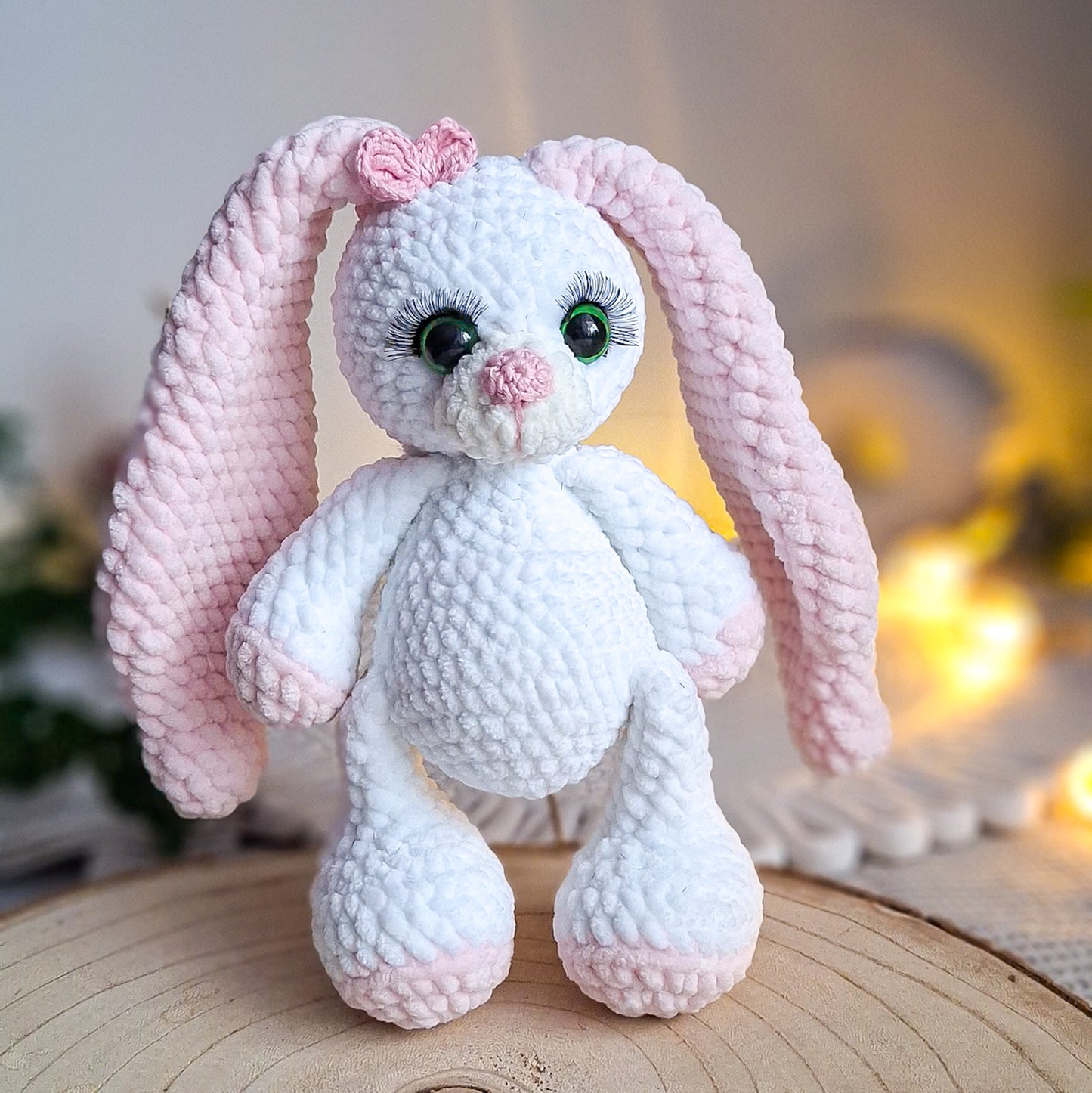 Long Eared Crochet Bunny Plush Toy | Handmade Amigurumi Rabbit